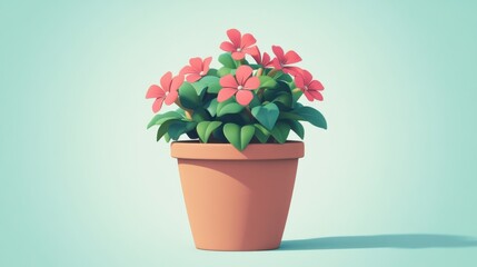 flowerpot in flat design