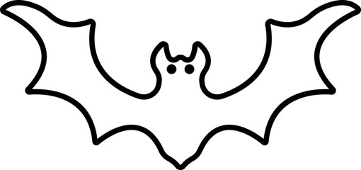 Bat icon isolated on transparent background fly bat sign symbol vector for apps or website animal design line