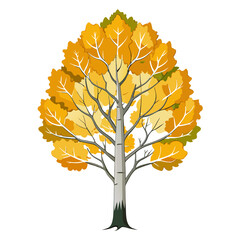 Aspen Tree Art with Bold Outline on White © Asif Al Akram