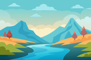 mountain landscape with lake