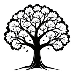 Obraz premium Dynamic Black Cherry Tree Design with Bold Outline