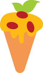 Pizza Cone Icon Simple Vector