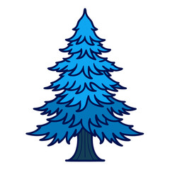  Distinct Blue Spruce Tree Design with Strong Outline