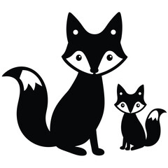 A cute cartoon vector illustration shows a set of black cat silhouettes, a purrfect icon design for animal lovers