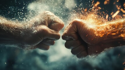 Fototapeta premium China-USA Power Struggle: Fist Clash Symbolizing Global Rivalry