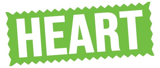 HEART text written on green stamp sign.