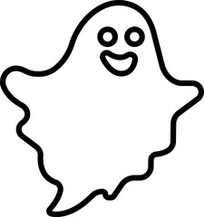 Halloween Ghosts icon of various scary in line isolated on transparent background