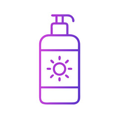 Gradient sunscreen bottle icon representing sun protection and skincare
