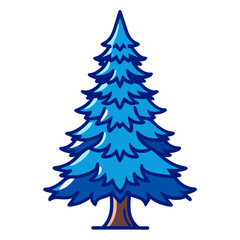  Stylish Colorado Blue Spruce Tree Illustration with Bold Outline