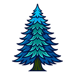  Dynamic Colorado Blue Spruce Tree Design Featuring Bold Outline
