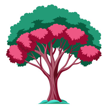 recommend clip art:  Stylish Crepe Myrtle Tree Design on White Background