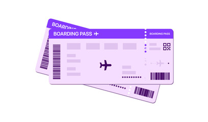 Vector ticket icons including cinema, concert, airline, and event tickets with QR codes and barcodes. Perfect for travel apps, booking systems, and entertainment UI mockups.