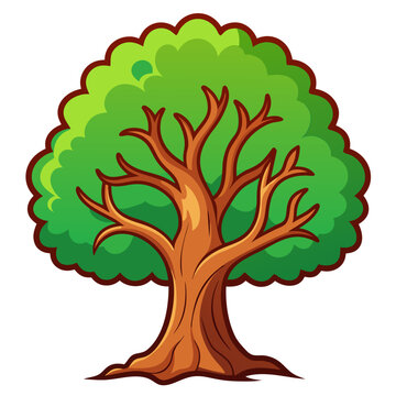 recommend clip art:  Stylish Fiddlewood Tree Design on White Background