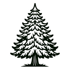  Stylish Fir Tree Design with Bold Outline