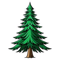  Vibrant Fraser Fir Tree Design with Bold Outlines