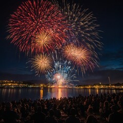 fireworks over the river