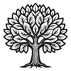 Obraz premium Elegant Laurel Tree Illustration Design