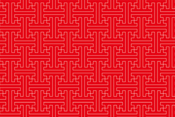 幾何学的な和柄パターン「綾織」が整然と並ぶシームレスな背景素材｜中国風, 日本風, 幾何学,和柄,パターン,背景,連続模様,赤,直線,シームレス,イラスト
