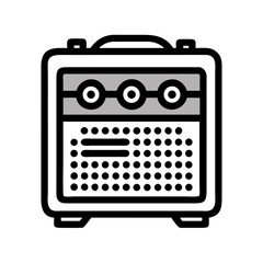 Obraz premium Amplifier Icon Representing Electric Sound and Audio Power Enhancement