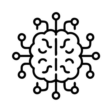 Brain Circuit Icon Representing Artificial Neural Networks and Cognitive Computing