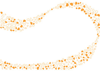 ハート柄の背景 橙系の3色 フチと単色 ハート