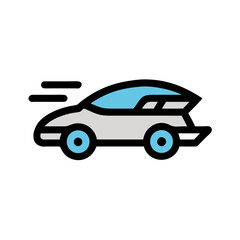 Obraz premium Futuristic Car Icon Representing High-Speed Sci-Fi Vehicle and Advanced Automotive Technology