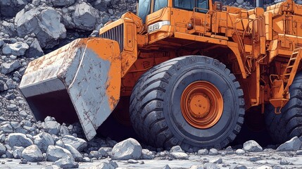 Mining truck in quarry