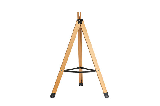 Simple Wooden Tripod Easel, Minimalist Design, Isolated on White.