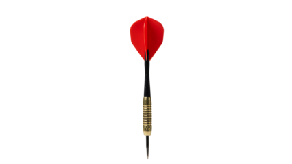 Precision Dart with Yellow Fletching on Transparent Background