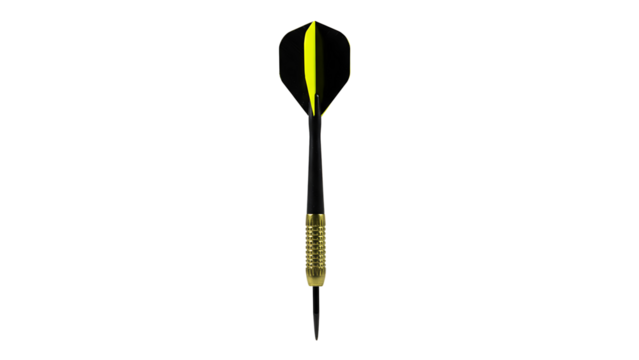Precision Dart with black Fletching on Transparent Background