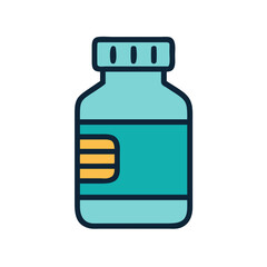 Obraz premium Medicine Bottle Icon Representing Synthetic Drug and Pharmaceutical Packaging