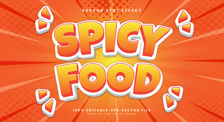 Spicy Food 3D editable text effect template Suitable for business logo and brand