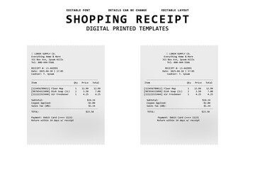 Fototapeta premium shopping reciept digital printed templates design