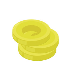 Pickled olives vector. Pickled slice olives on white background.
