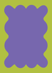 Vertical template with frame with zigzag scallop edge. Rectangular scalloped frame. Vector element for banner, text box, invitation, badge design.