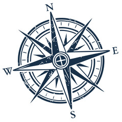 Compass Vector Illustration  Minimal Line Art Design
