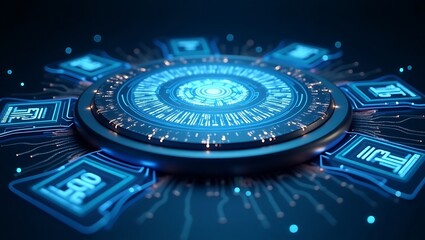 Glowing orb abstract futuristic design