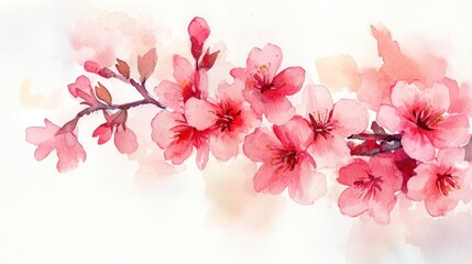 Delicate watercolor cherry blossoms