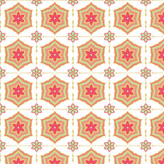Tile Images-Seamless vintage floral pattern with decorative gold damask ornament