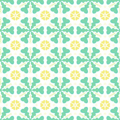Obraz premium Tile Images-Seamless floral pattern with colorful flowers and green leaves creates a vibrant nature-inspired design for textile decoration and wallpaper