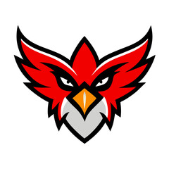This is a bold and fierce bird  for sports teams, clubs, gaming avatars, or merchandise branding and logo.