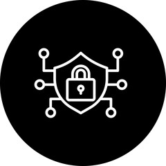 Encryption Vector Line Black Circle Icon Design