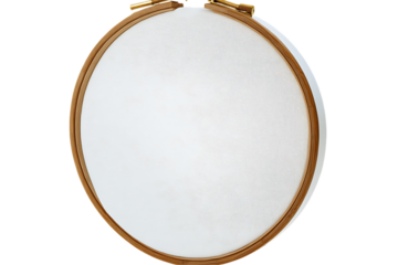 Round Embroidery Hoop: Blank White Fabric Canvas