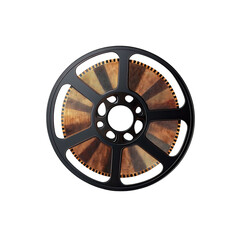 Fototapeta premium Vibrant film reel showcasing the artistry of classic cinema on a creative backdrop on transparent background