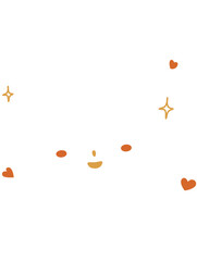 Lovely happy cute chef girl with wooden spoon and silicone spatula logo elements outline label