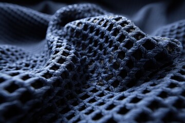 Intricate Textile in Focus: A macro view showcases the mesmerizing details of a textured fabric, exhibiting a repeating pattern with precision, emphasizing the depth and tactile feel of the material.