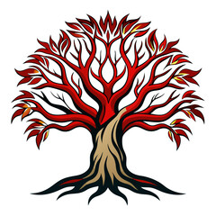 Obraz premium Bold Illustration of Winter King Hawthorn