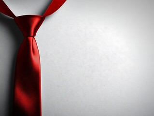 A close up image of a vibrant red necktie