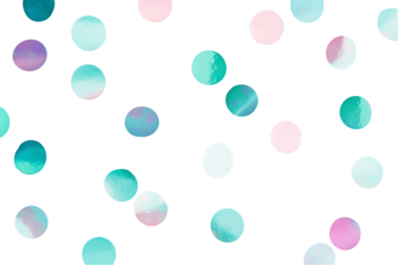 Watercolor Circles: Pastel Pink, Teal, and Purple Abstract Design on White