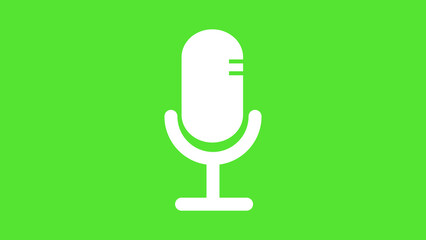 neon glowing microphone icon voice recording and podcast mic microphone button icon isolated with a black background.
